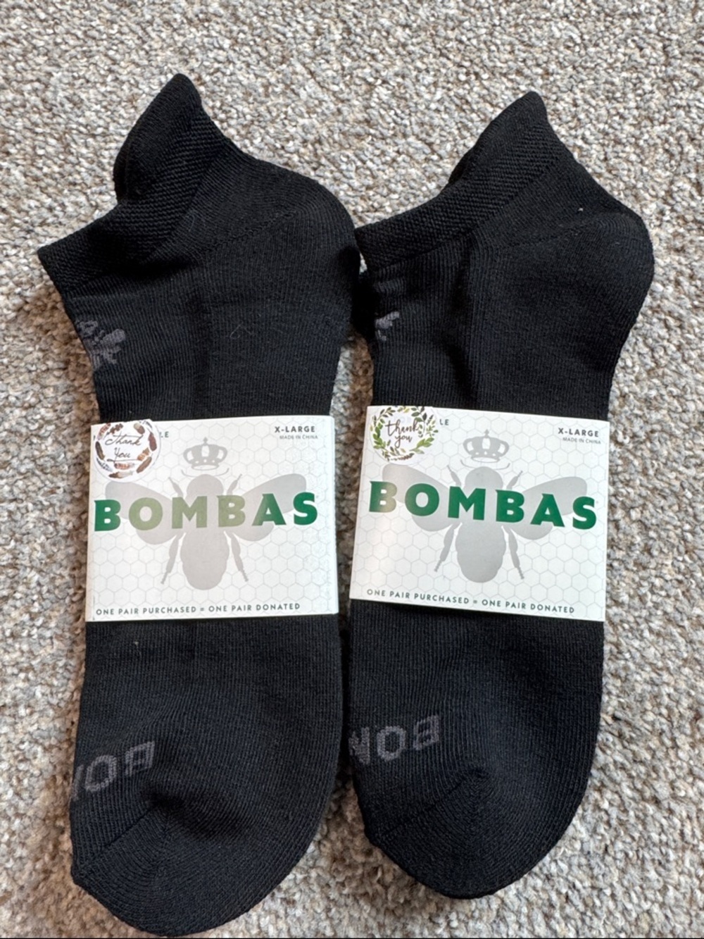Bombas Black Low-Cut Athletic Socks - Set of 2 Men's X-Large